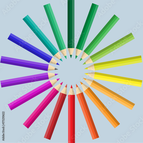 Set Buntstifte Flat Icon