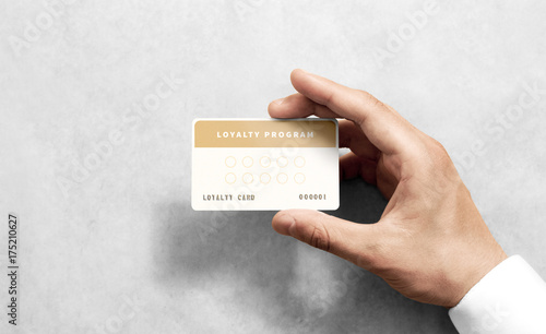 Canvas-taulu Hand hold loyalty card template with rounded corners