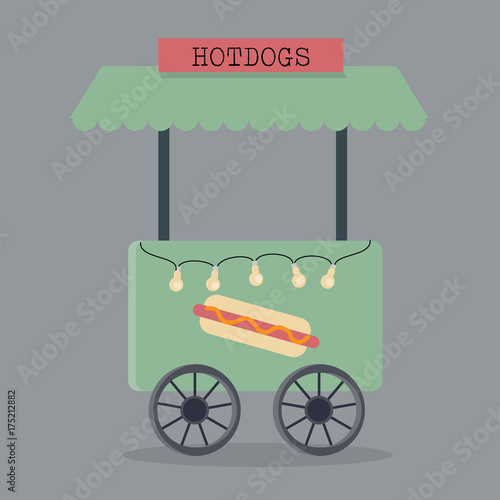 Hot Dog Stand flat icon illustration