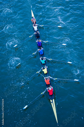 Rowers in Rainbow Colors photo