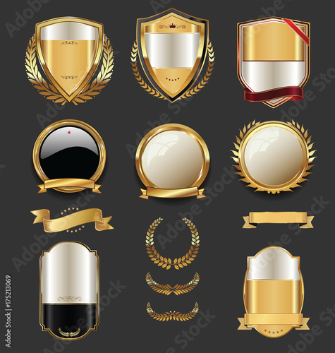 Luxury golden labels retro vintage collection
