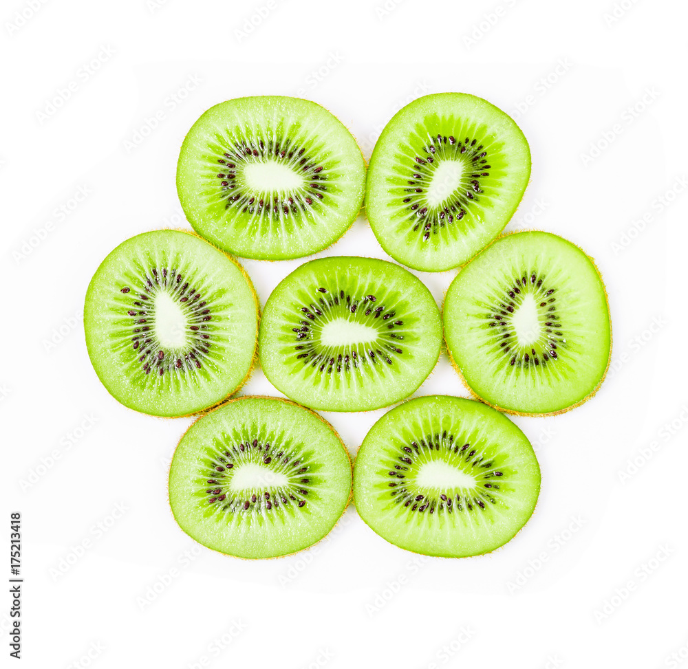 Fototapeta premium Texture of slices kiwi fruit.