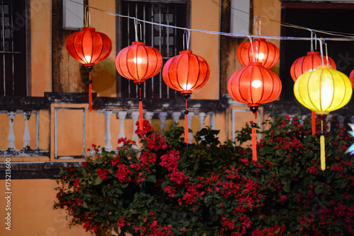 Close focus of yellow Chinese Lanterns at Mid-Autumn Festival. Lanterns at Mid-Autumn Festival in Saigon (Sai Gon)/Ho Chi Minh City, Vietnam