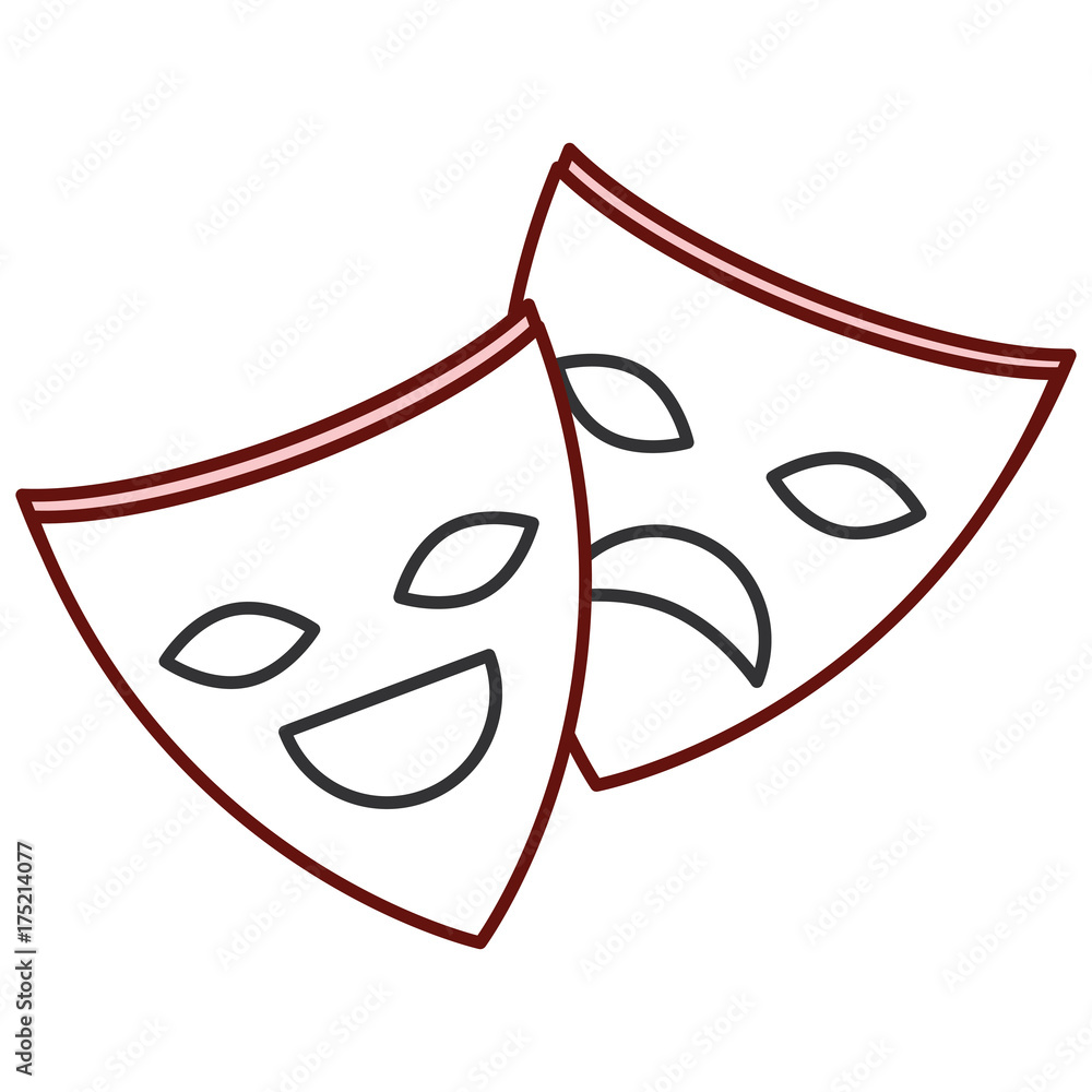 theater masks isolated icon theater masks isolated icon