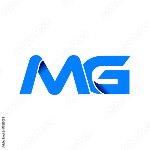 mg logo initial logo vector modern blue fold style