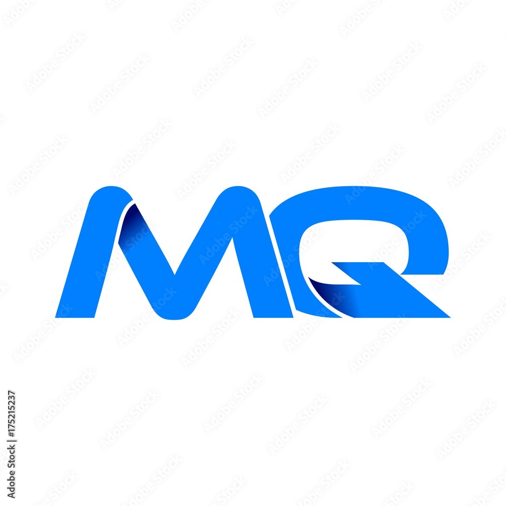 mq logo initial logo vector modern blue fold style mq logo initial logo vector modern blue fold style