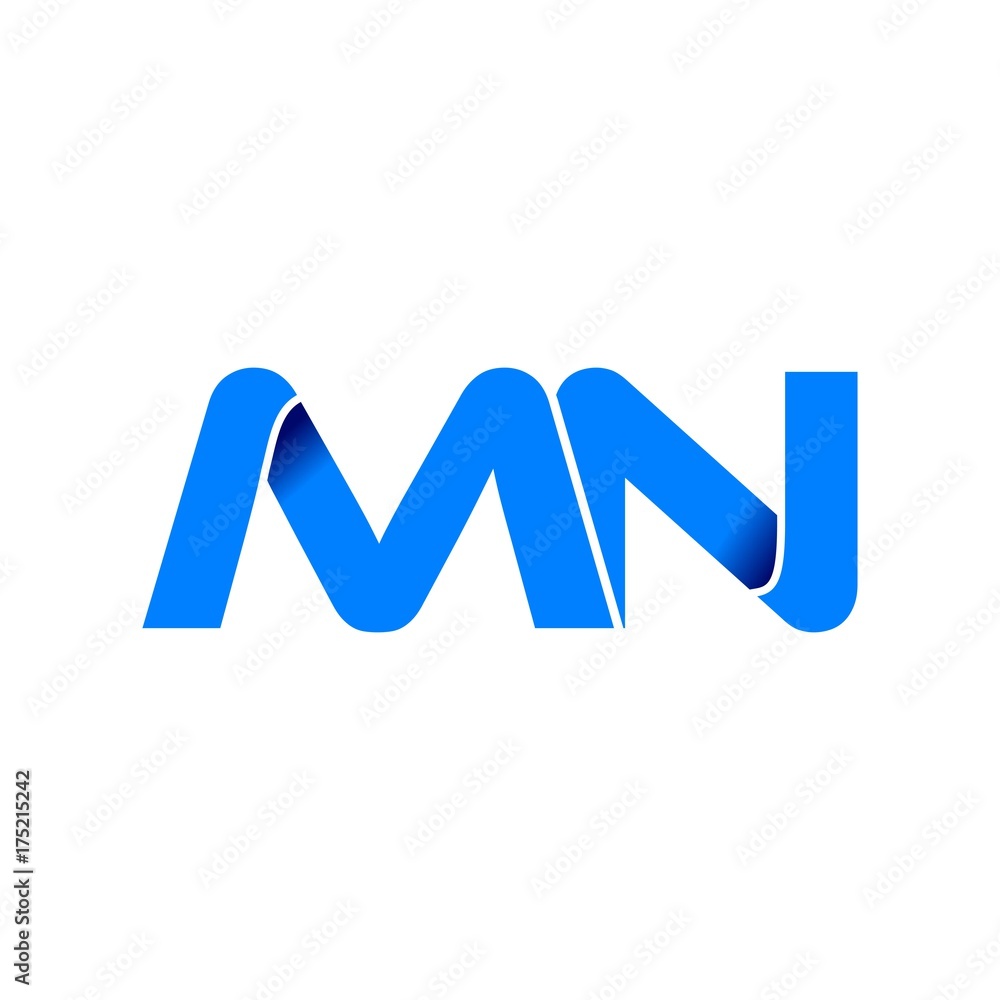 mn logo initial logo vector modern blue fold style mn logo initial logo vector modern blue fold style
