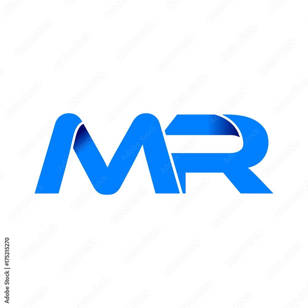mr logo initial logo vector modern blue fold style Stock Vector | Adobe .