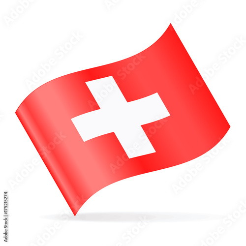Switzerland Flag Vector Waving Icon