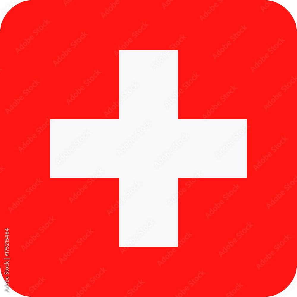 Switzerland Vector Square Flat Icon Switzerland Vector Square Flat Icon