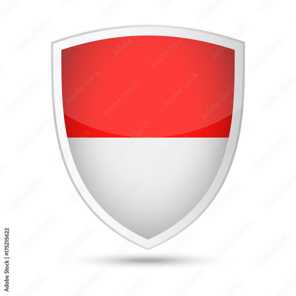 Indonesia Flag Vector Shield Icon Indonesia Flag Vector Shield Icon