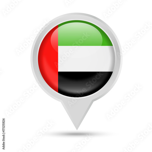 Free Download United Arab Emirates Flag Round Pin Vector Icon - GFXLoad