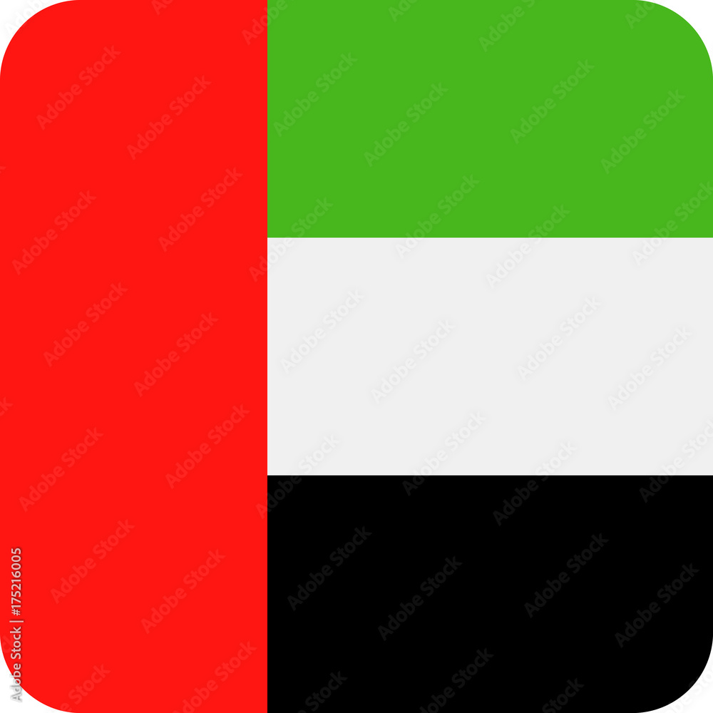 United Arab Emirates Flag Vector Square Flat Icon United Arab Emirates Flag Vector Square Flat Icon