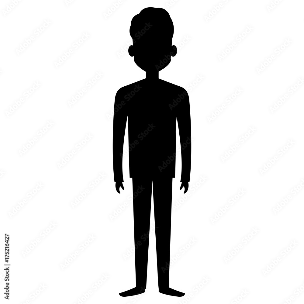 young man silhouette avatar character young man silhouette avatar character