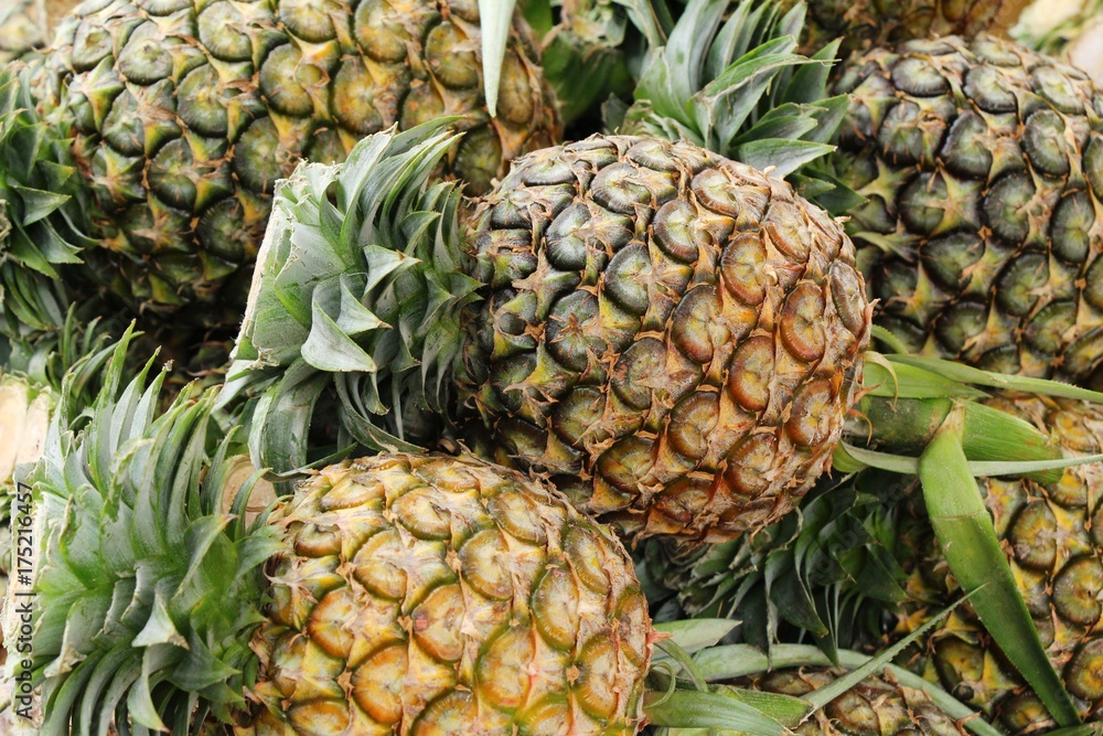 Fresh pineapple is delicious in street food Fresh pineapple is delicious in street food