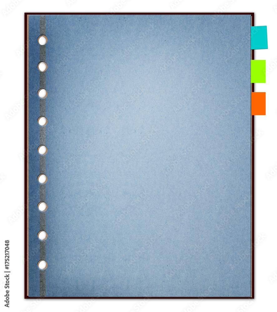 blue paper sheet blank note on white background blue paper sheet blank note on white background