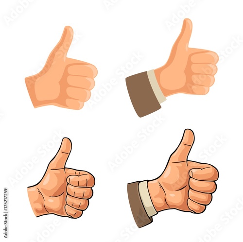 Hand showing symbol Like. Making thumb up gesture.