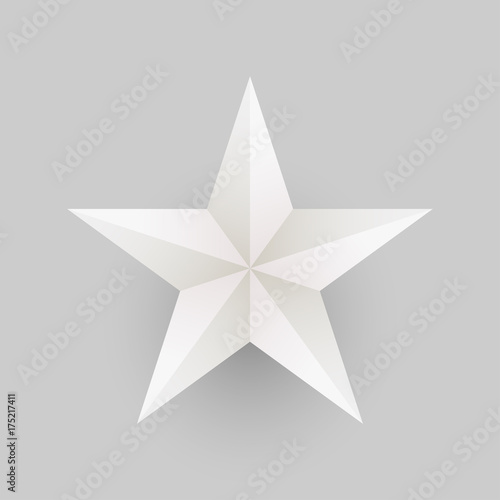 white star on gray  background. Vector illustration.