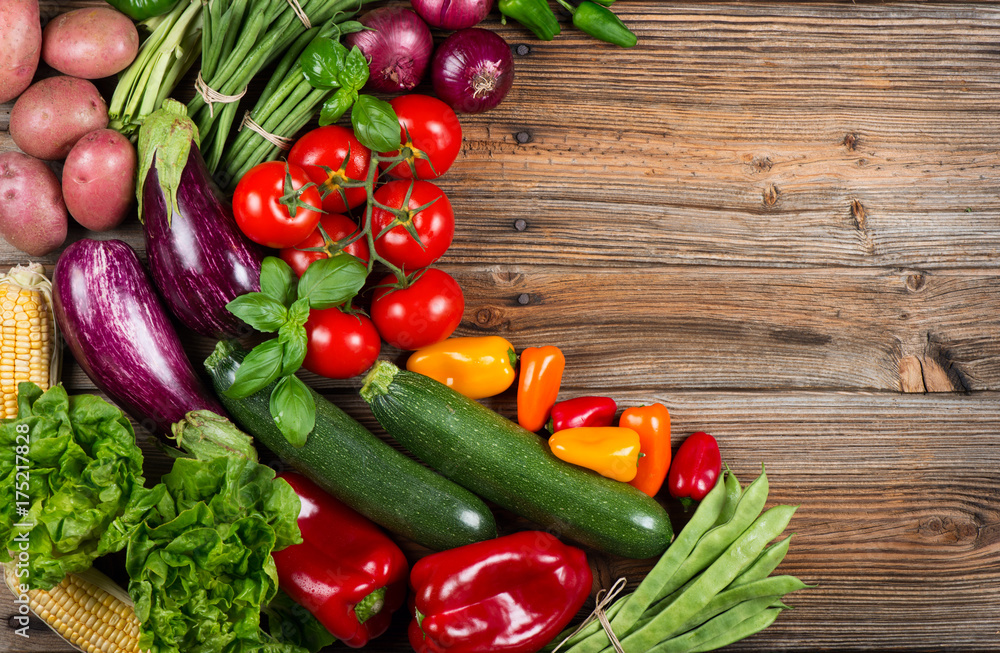 Composition with organic vegetables. Composition with organic vegetables.