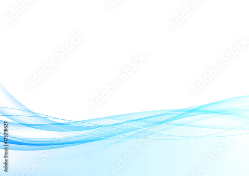 Blue elegant smoke border swoosh graphic gradient lines layout