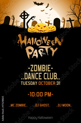 Halloween Zombie Party Poster