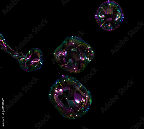 Ultra sharp colorful bubbles with black background