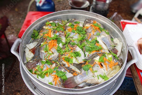 Steamed fish with vegetable delicious in pot © seagames50