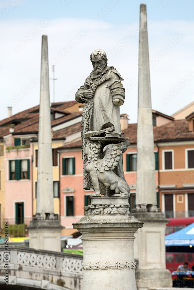 Statues on Piazza Prato della Valle, Padua, Italy.