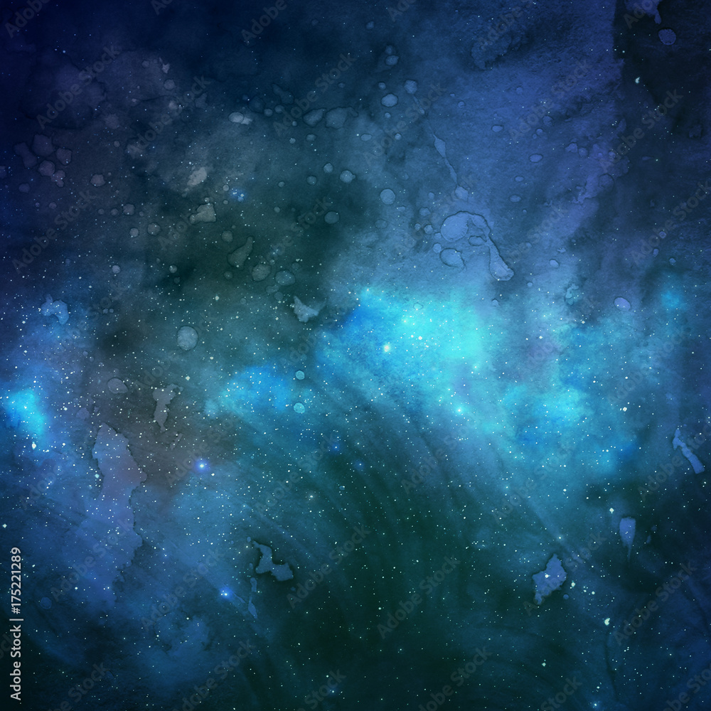 Watercolor Space Background, Galaxy Watercolor Texture