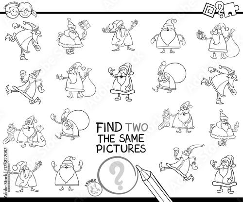 find two the same santas color book