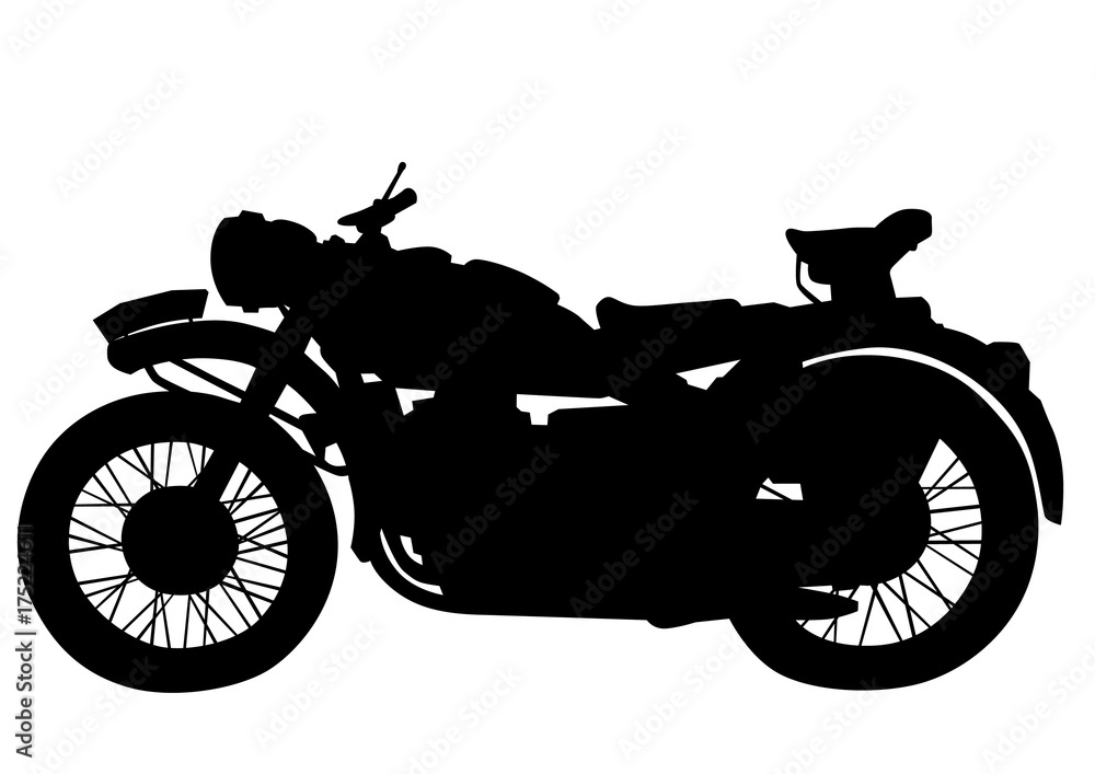 Fototapeta premium Old big bike on white background