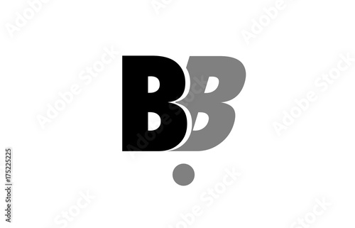 bb b b black white grey alphabet letter logo icon combination