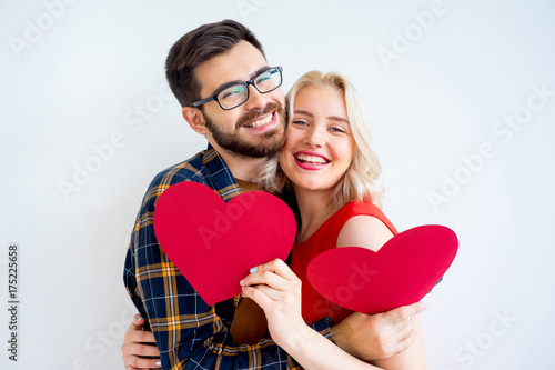 Couple with heart postcards