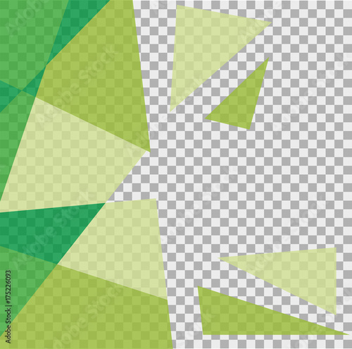 Different shades of green triangle on transparent background
