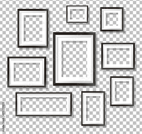 Picture frames on transparent background