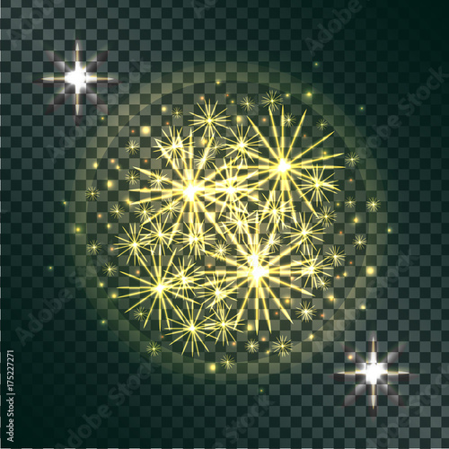 Light Effects of Burning Sparklers on Transparent