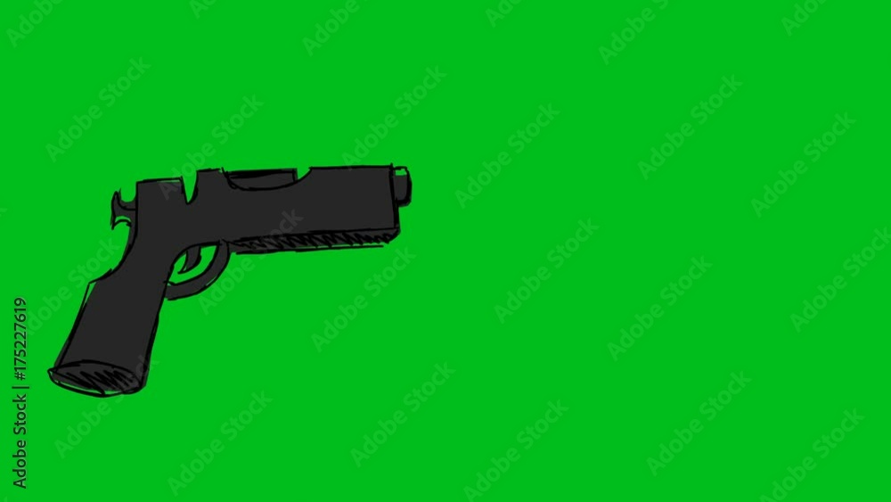Gun - green screen - animation Gun - green screen - animation