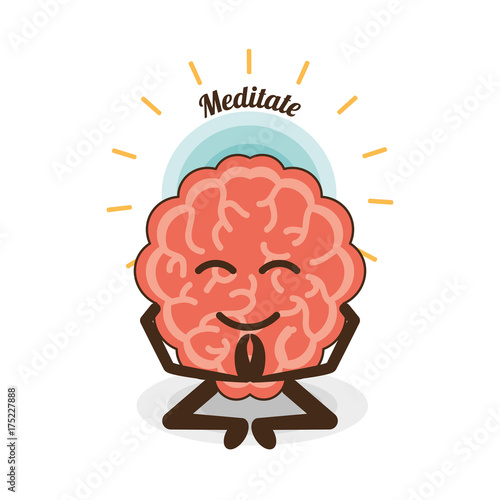 Brain cartoon of mental heath mind and peaceful theme Vector illustration