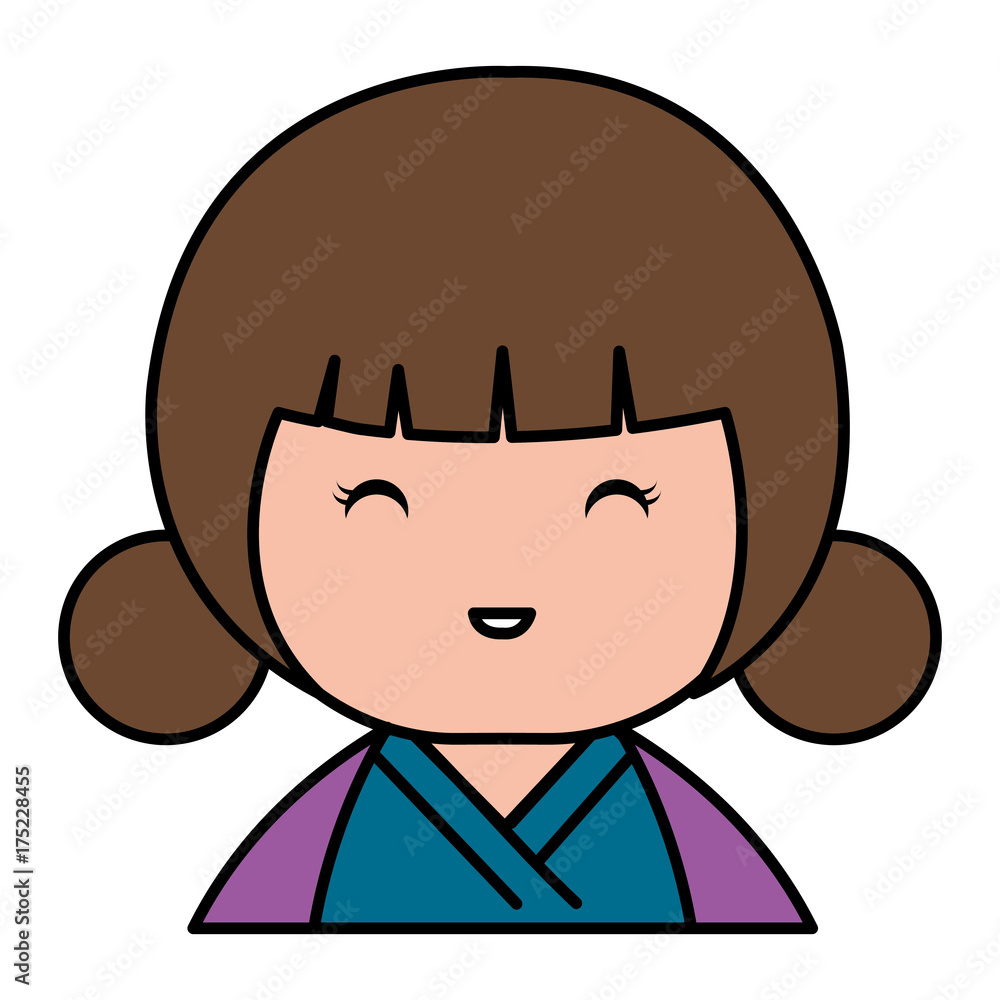 little japanese doll kawaii character little japanese doll kawaii character