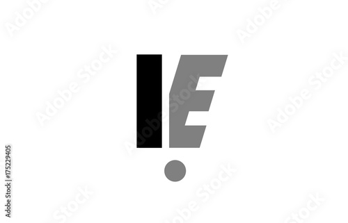 ie i e black white grey alphabet letter logo icon combination