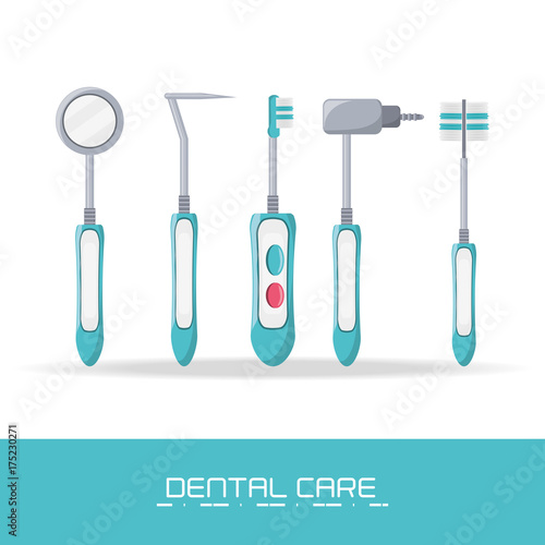 Tools of dental care health hygiene and medical theme Vector illustration