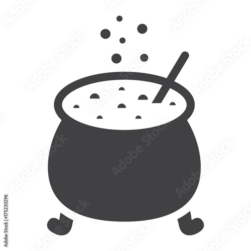 Witch cauldron glyph icon  halloween and scary  witchcraft sign vector graphics  a solid pattern on a white background  eps 10.