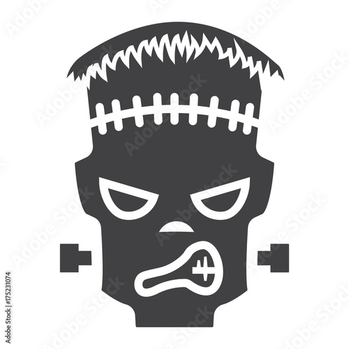 Frankenstein glyph icon, halloween and scary, horror sign vector graphics, a solid pattern on a white background, eps 10.