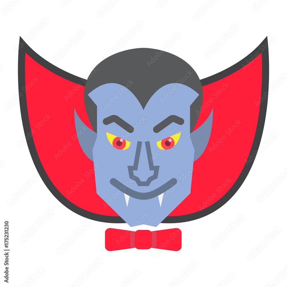 Dracula Vampire flat icon, halloween and scary, horror sign vector graphics, a colorful solid pattern on a white background, eps 10.