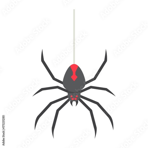 Spider flat icon, halloween and scary, danger sign vector graphics, a colorful solid pattern on a white background, eps 10.