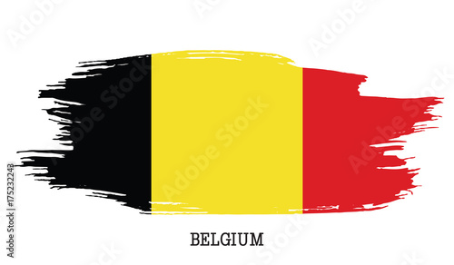 Belgium flag vector grunge paint stroke  