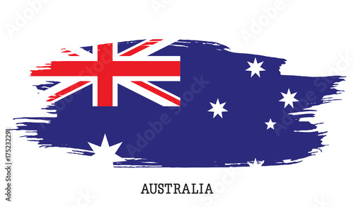 Australia flag vector grunge paint stroke  