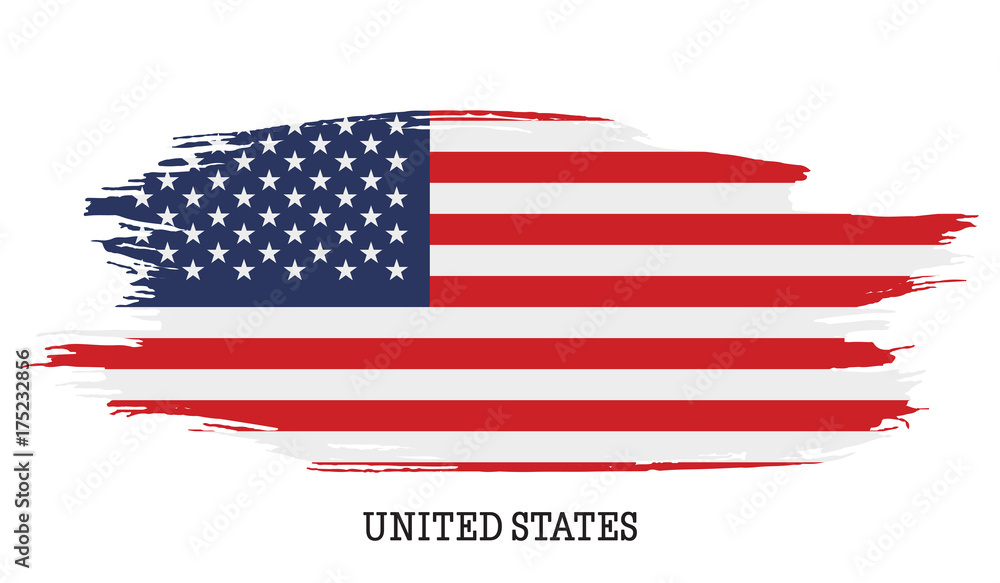 United states of America flag vector grunge paint stroke  