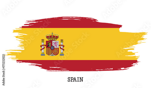 Spain flag vector grunge paint stroke  