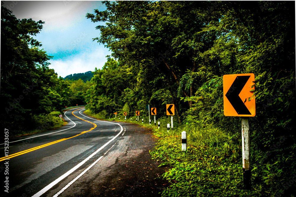 Street sign main road and nature is the background. Stock Photo | Adobe  Stock